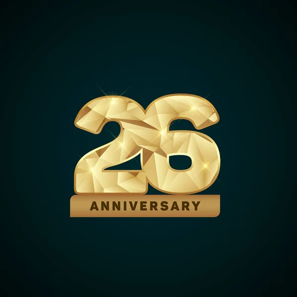 26 Ans Golden Anniversary Logotype — Image vectorielle