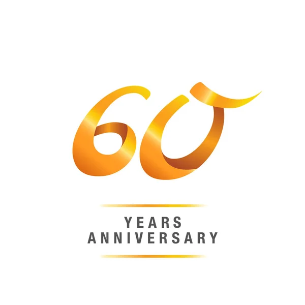Años Oro Aniversario Celebración Logo Vector Ilustración Aislado Sobre Fondo — Archivo Imágenes Vectoriales