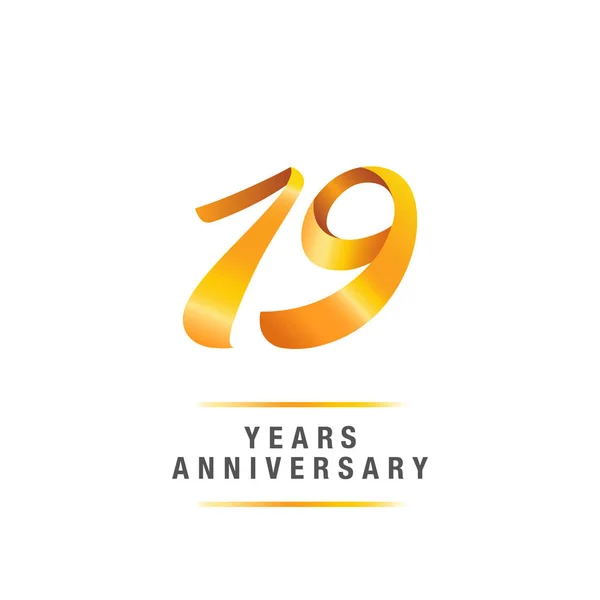 Golden Anniversary Celebration Logotyp Vektorillustration Isolerade Vit Bakgrund — Stock vektor