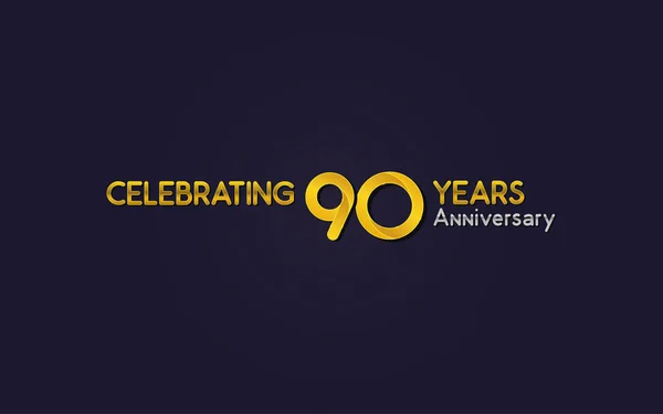 Years Gold Anniversary Celebration Logo Vector Illustration Dark Background — Stock Vector