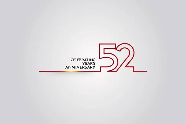 Años Logotipo Aniversario Con Números Fuente Color Rojo Hechos Una — Archivo Imágenes Vectoriales