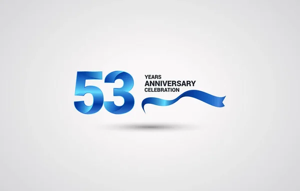 Años Aniversario Logotipo Celebración Con Cinta Color Azul Vector Ilustración — Archivo Imágenes Vectoriales