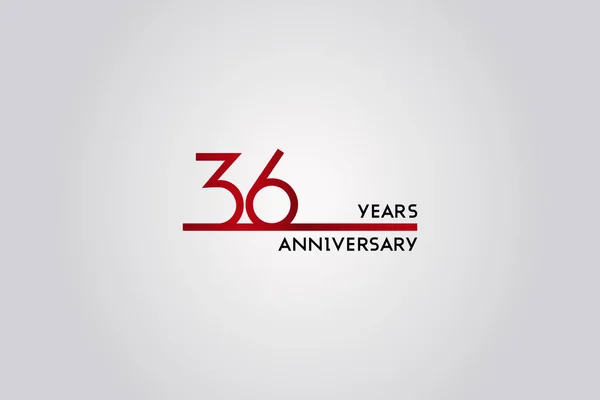 Años Aniversario Celebración Logotipo Diseño Utilizando Fuente Línea Roja Simple — Archivo Imágenes Vectoriales
