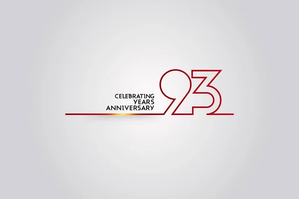 Logotipo Del Aniversario Años Con Números Fuente Color Rojo Hechos — Archivo Imágenes Vectoriales