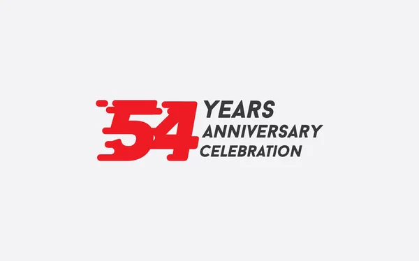Yıl Yıldönümü Kutlama Logo Beyaz Arka Plan Üzerinde Izole Kırmızı — Stok Vektör