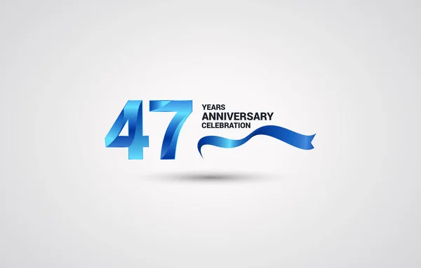 Let Výročí Oslav Logotyp Modré Barevné Pásky Vektorové Ilustrace Bílém — Stockový vektor