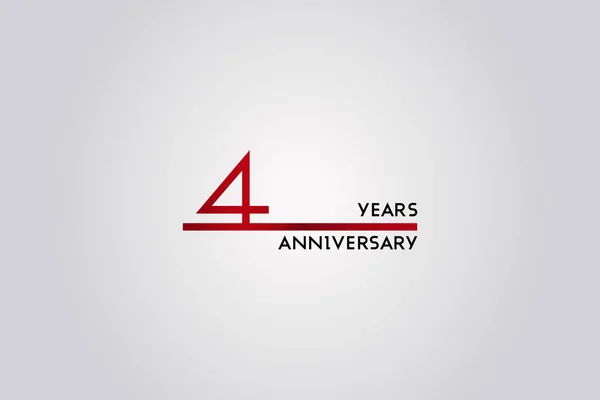 Jaar Verjaardag Viering Logo Ontwerpen Met Behulp Van Eenvoudige Rode — Stockvector