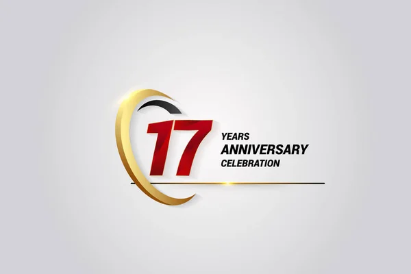Años Aniversario Celebración Logotipo Ilustración Vectores Elegante Rojo Con Swoosh — Archivo Imágenes Vectoriales