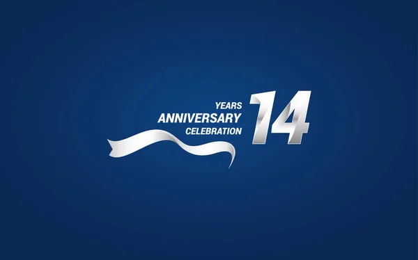 Logo Celebración Del Aniversario Años Con Cinta Color Blanco Ilustración — Archivo Imágenes Vectoriales