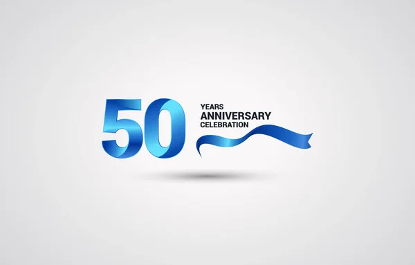 Χρόνια Εορτασμού Επετείου Λογότυπο Μπλε Χρώμα Κορδέλα Εικονογράφηση Διάνυσμα Λευκό — Διανυσματικό Αρχείο