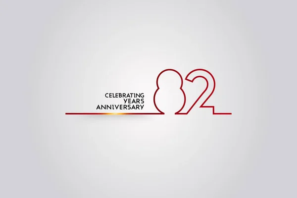 Years Anniversary Logotype Red Colored Font Numbers Made One Connected — стоковый вектор