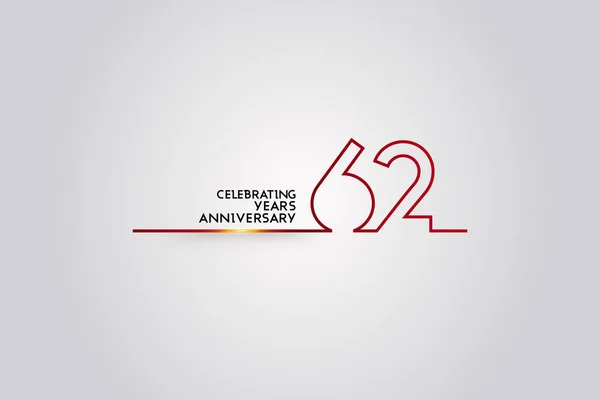 Ans Logotype Anniversaire Avec Des Numéros Police Couleur Rouge Composé — Image vectorielle