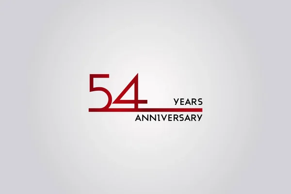 Anni Anniversario Celebrazione Logotipo Design Utilizzando Semplice Linea Rossa Font — Vettoriale Stock