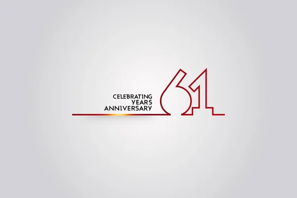 Ans Logotype Anniversaire Avec Des Numéros Police Couleur Rouge Composé — Image vectorielle