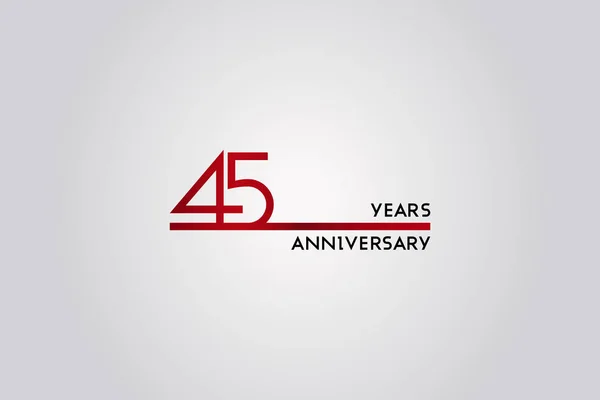 Éves Évforduló Ünneplés Logo Design Segítségével Egyszerű Piros Vonal Betűtípus — Stock Vector