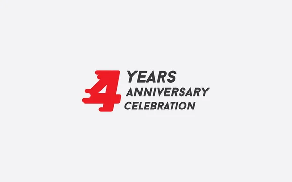 Years Anniversary Celebration Logotype Vector Illustration Red Splash Number Isolated — Stock Vector