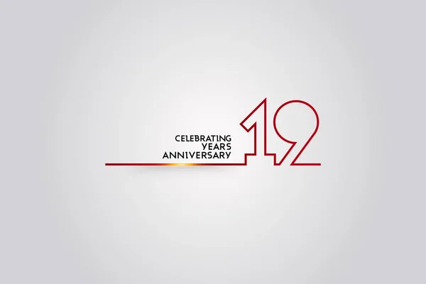 Logotipo Del Aniversario Años Con Números Fuente Color Rojo Hechos — Archivo Imágenes Vectoriales
