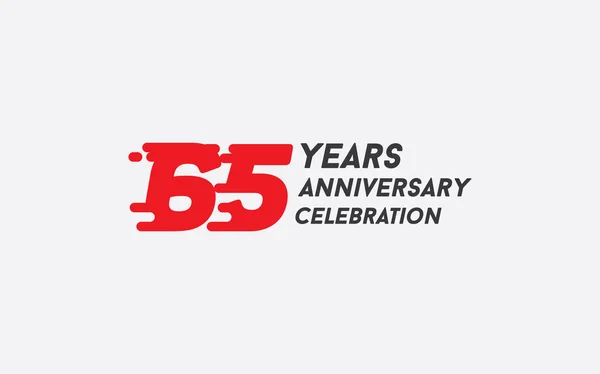 年周年記念ロゴ 赤いスプラッシュ番号白い背景で隔離のベクトル図 — ストックベクタ