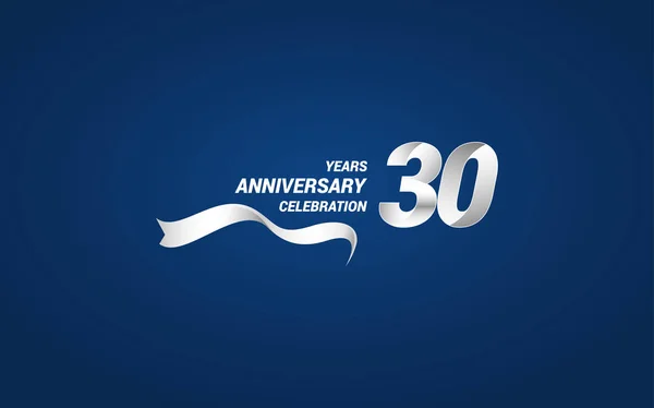 Anni Anniversario Celebrazione Logotipo Con Nastro Bianco Colorato Illustrazione Vettoriale — Vettoriale Stock