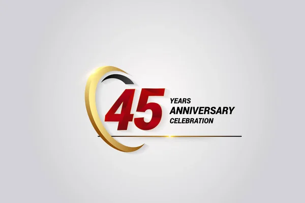Años Aniversario Celebración Logotipo Ilustración Vectores Elegante Rojo Con Swoosh — Archivo Imágenes Vectoriales