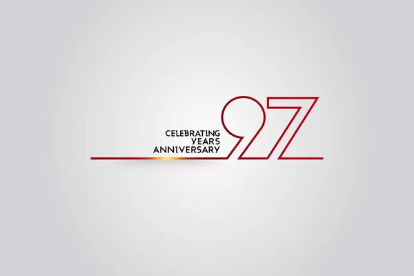 Ans Logotype Anniversaire Avec Des Numéros Police Couleur Rouge Composé — Image vectorielle