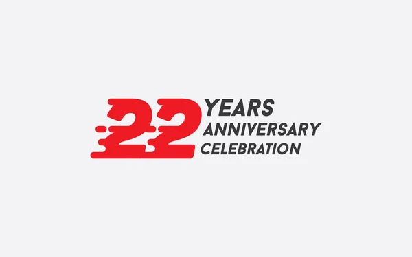 Años Aniversario Celebración Logotipo Ilustración Vectorial Con Número Salpicadura Roja — Archivo Imágenes Vectoriales