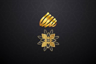 Ramazan Kareem tebrik kartları tasarım stili kesilmiş kağıt kullanarak illüstrasyon vektör. altın renkli