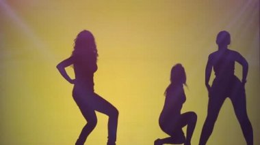 Projeksiyon ışıklar tuval Club karşı önünde dans insanlar