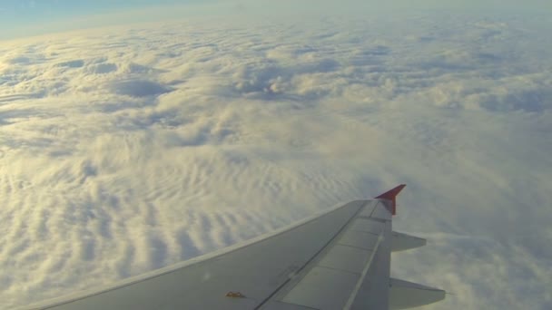 Vista di ala fuori dall'aeroplano volante — Video Stock