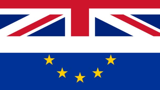 Brexit Uk Eu folkomröstningen koncept med flaggor och aktuella meddelanden: av Eu — Stockvideo