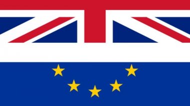 Brexit İngiltere'de AB referandum kavramı ile bayraklar ve topikal haber: mesaj olmadan
