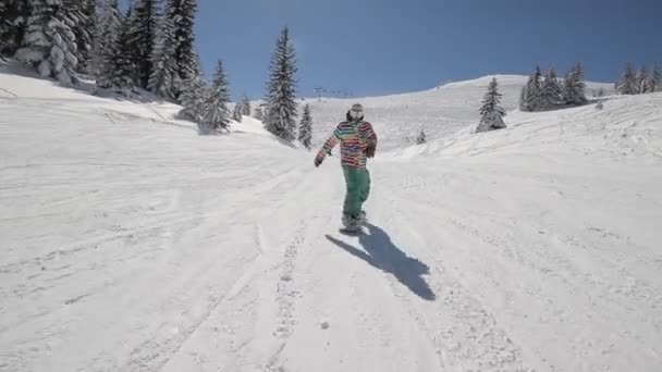 Snowboarder effectuer des tours — Video