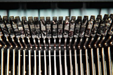 eski bir daktilo harfler, yakın çekim.