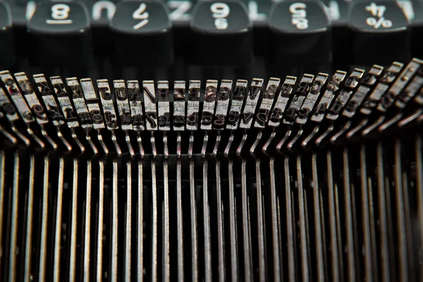 Close up of the letters on an old typewriter. — Stock Photo, Image