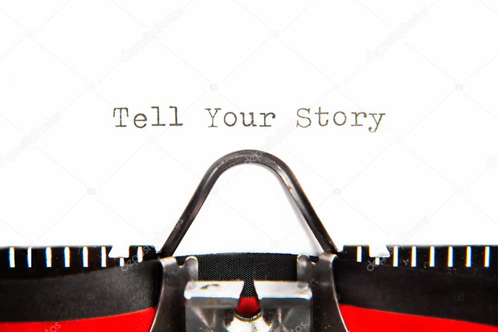 Tell Your story written on a vintage typewriter