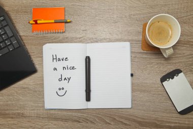 Açık defter ile metin 