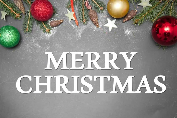 Karácsonyi dekoráció-val üzenet boldog karácsonyt — Stock Fotó