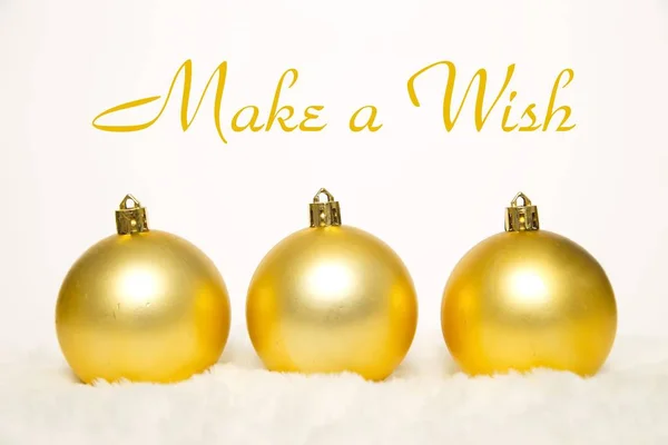 Jul dekoration bollen på vit bakgrund med text — Stockfoto