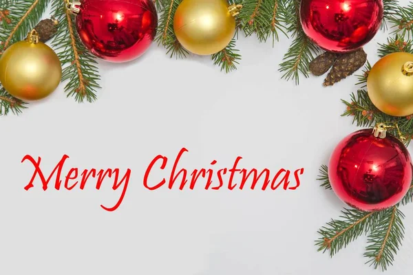 Vánoční dekorace s vánoční přání text zprávy — Stock fotografie