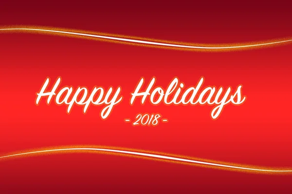 Red Background Yellow Lines Text Happy Holidays — Stock Photo, Image