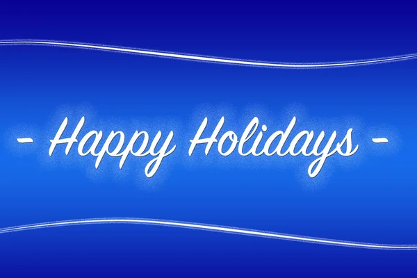 Blauwe Achtergrond Met Tekst Happy Holidays — Stockfoto