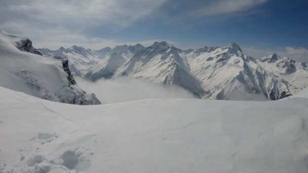 Schöne Aussicht Auf Die Skipiste Auf Der Französischen Alp — Stockvideo