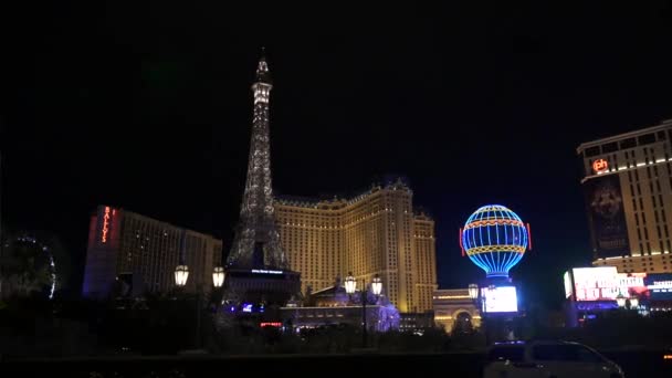 Las Vegas Eylül 2019 Las Vegas Ünlü Paris Kumarhane Otelinin — Stok video