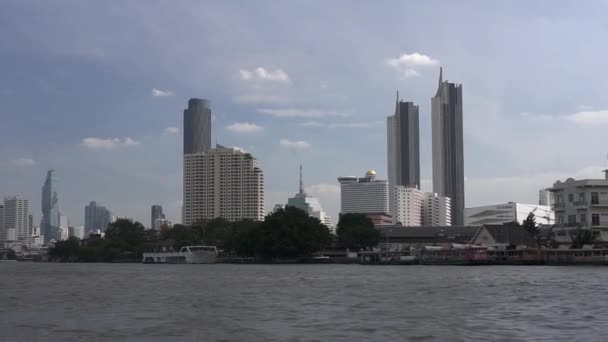 Bangkok Tailândia Dezembro 2019 Viajar Com Barco Público Rio Chao — Vídeo de Stock