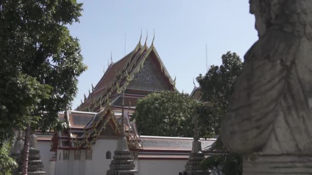 Detalhe Dentro Templo Wat Pho Primeiro Lista Seis Templos Tailândia — Vídeo de Stock