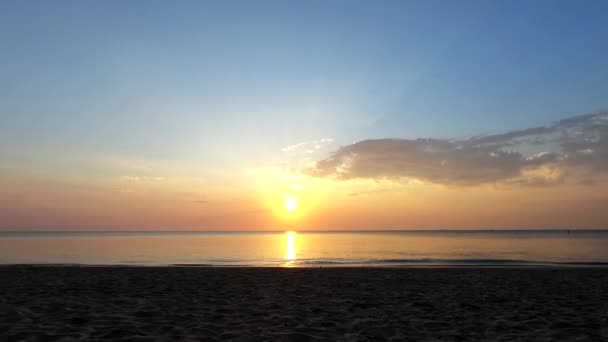 Закат Пляже Снимок Задержкой Времени Погружение Солнце Океане — стоковое видео