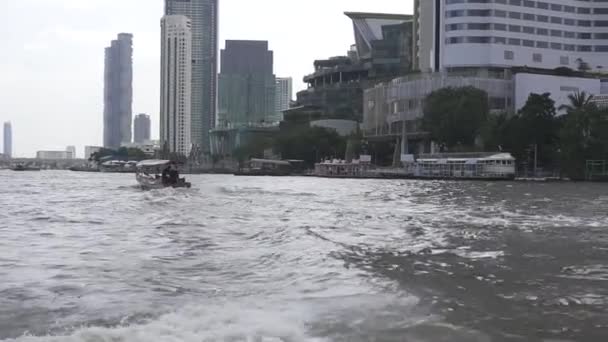 Bangkok Tailândia Dezembro 2019 Viajar Com Barco Público Rio Chao — Vídeo de Stock