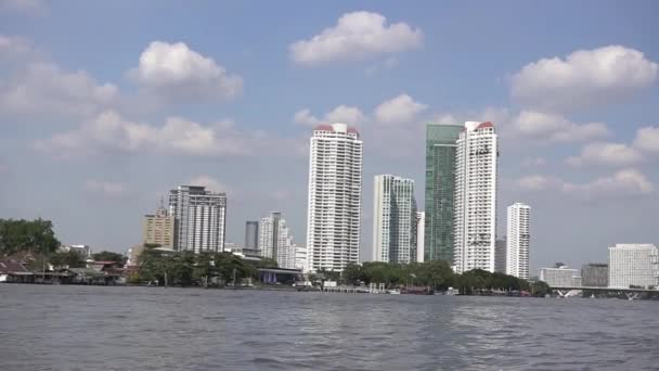 Bangkok Thailand December 2019 Reizen Met Openbare Boot Chao Phraya — Stockvideo