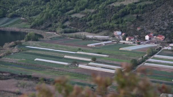 Greenhouses Agriculture Fields Countryside — Stock Video