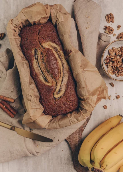 Свіжий Банановий Хліб Випічці — стокове фото